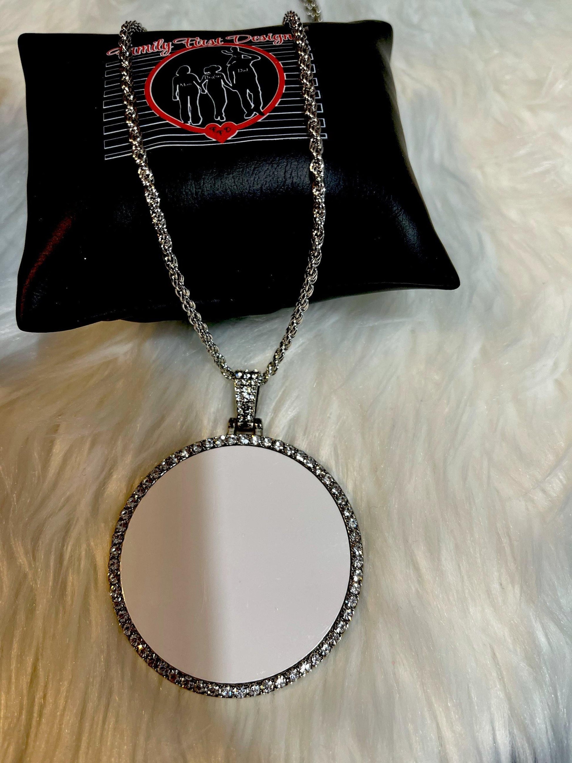 Extra Large Round Bling Custom Necklace - Family First Designs LLC