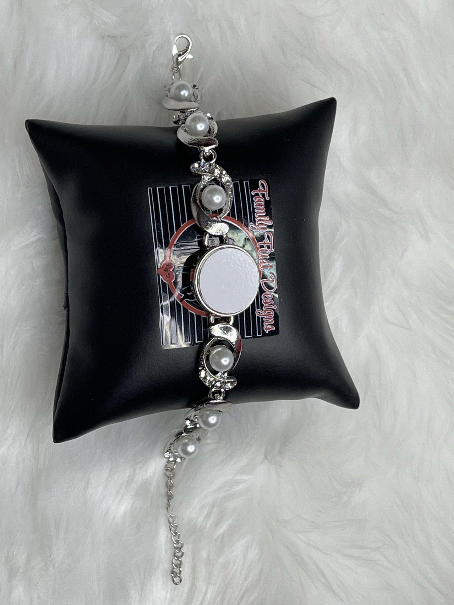 Custom Bling Pearl Snap Bracelet - Family First Designs LLC
