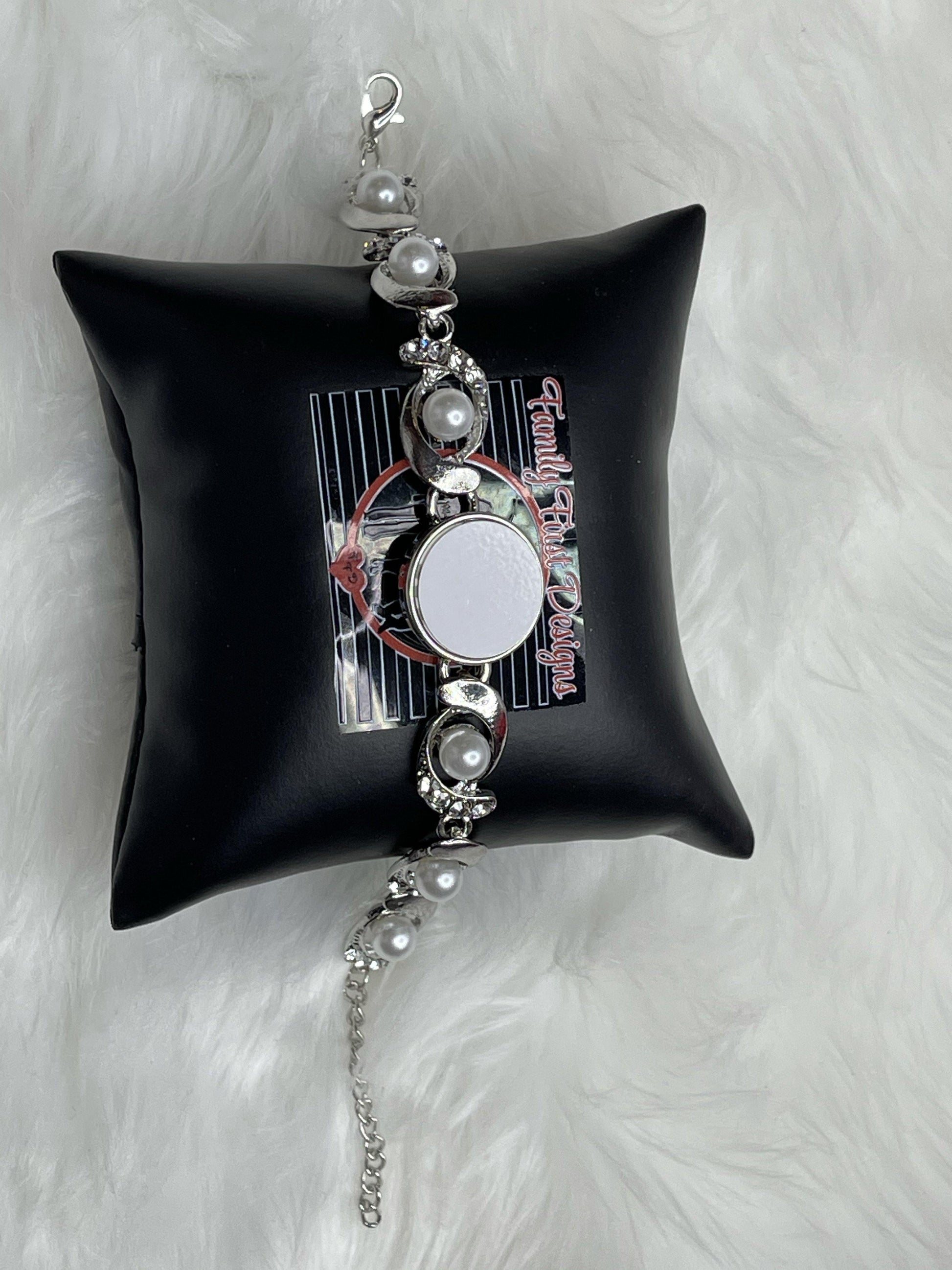 Custom Bling Pearl Snap Bracelet - Family First Designs LLC