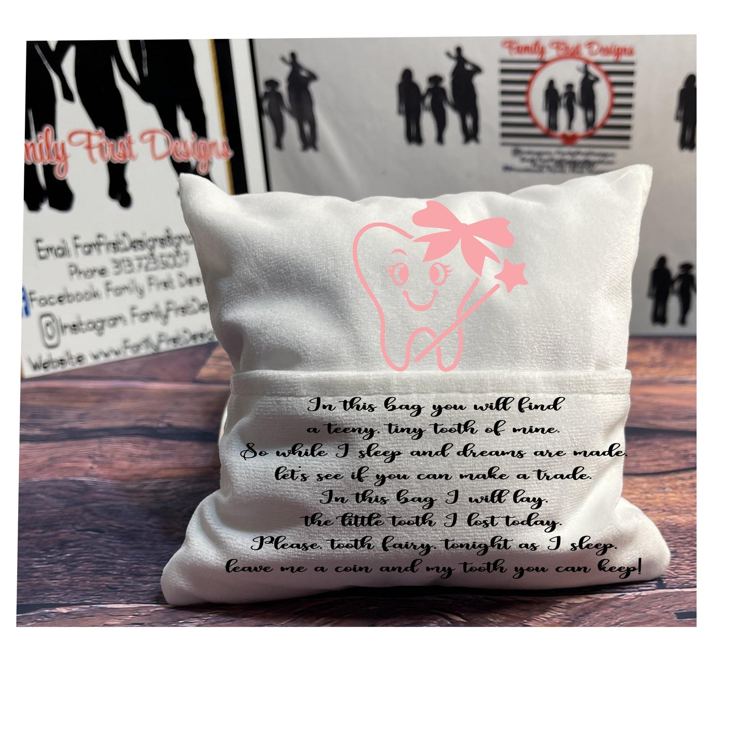 Custom Tooth Fairy Pillows - Family First Designs LLC